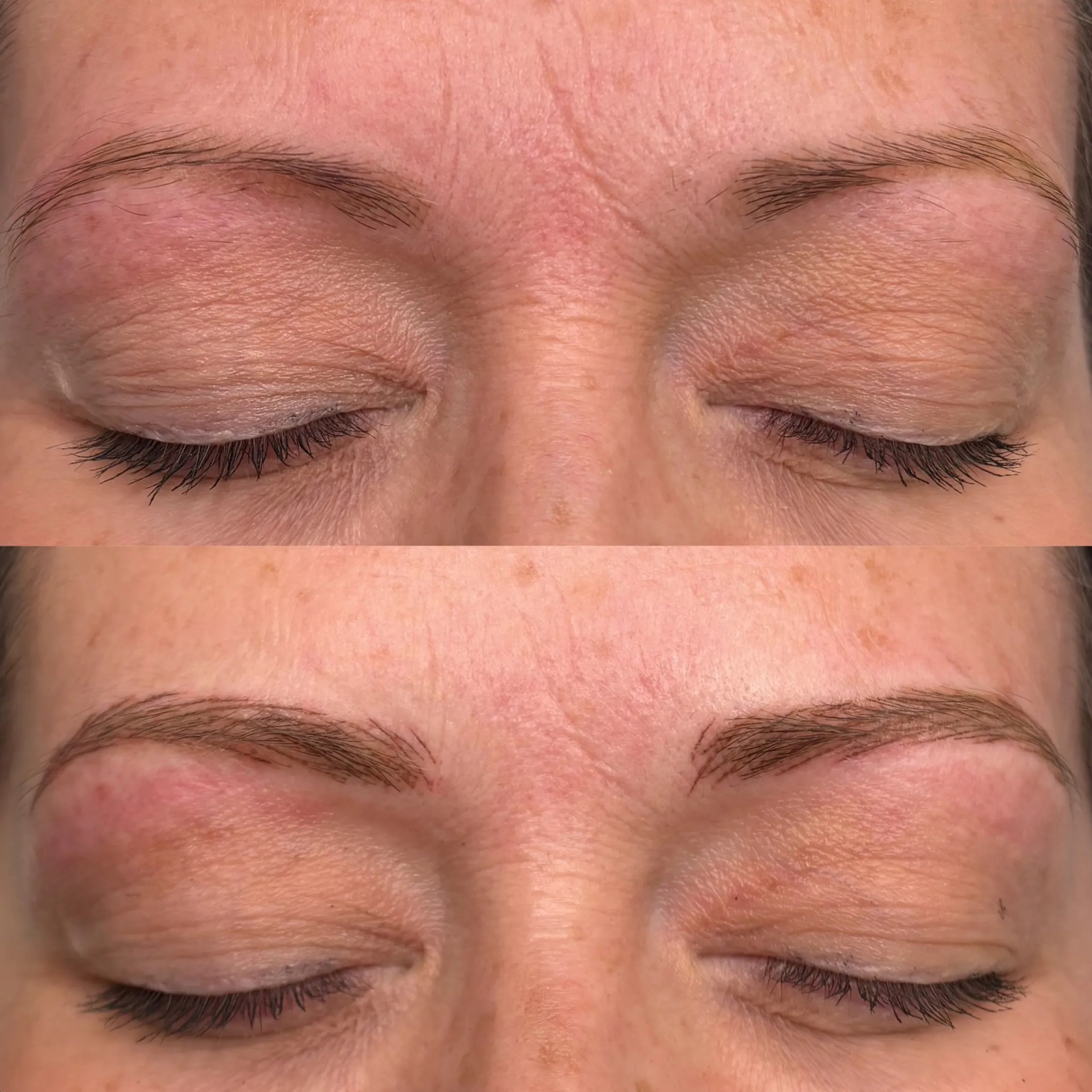 eyebrow feathering tattoo